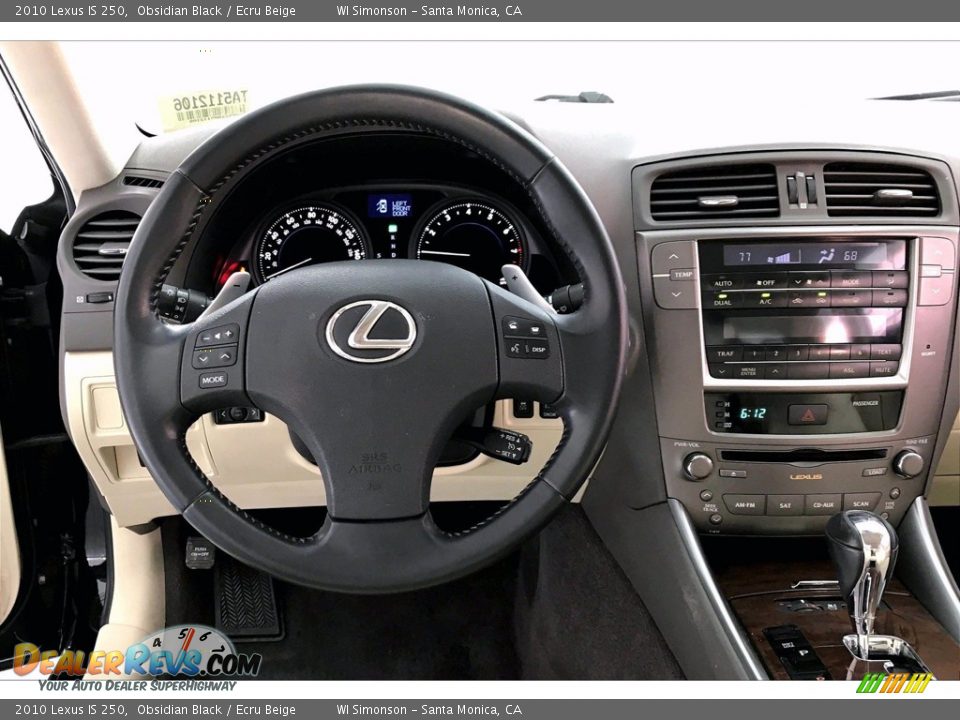 2010 Lexus IS 250 Obsidian Black / Ecru Beige Photo #4