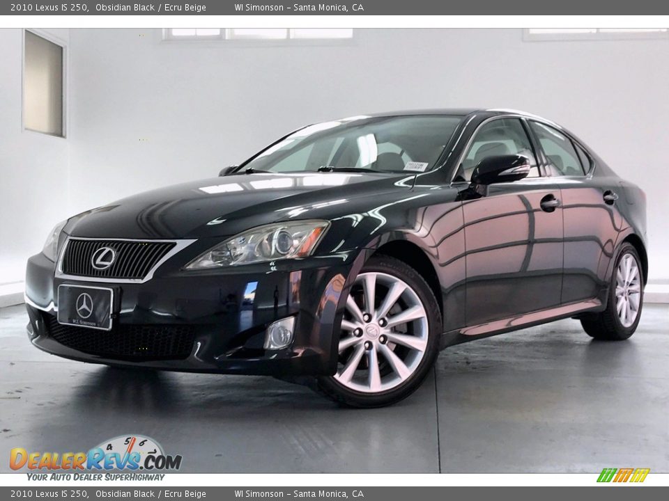 2010 Lexus IS 250 Obsidian Black / Ecru Beige Photo #12