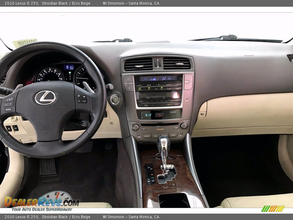 2010 Lexus IS 250 Obsidian Black / Ecru Beige Photo #17