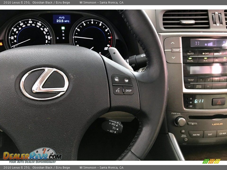 2010 Lexus IS 250 Obsidian Black / Ecru Beige Photo #19