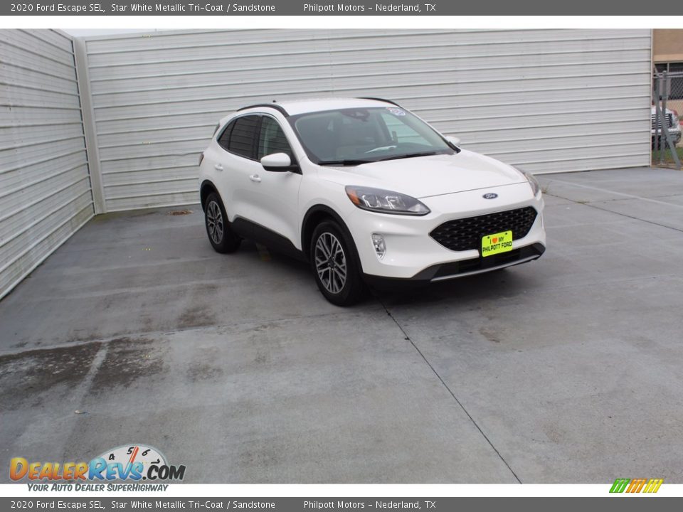 2020 Ford Escape SEL Star White Metallic Tri-Coat / Sandstone Photo #2
