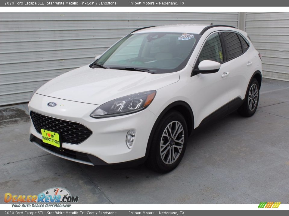 2020 Ford Escape SEL Star White Metallic Tri-Coat / Sandstone Photo #4