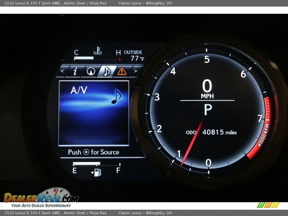 2016 Lexus IS 300 F Sport AWD Gauges Photo #10