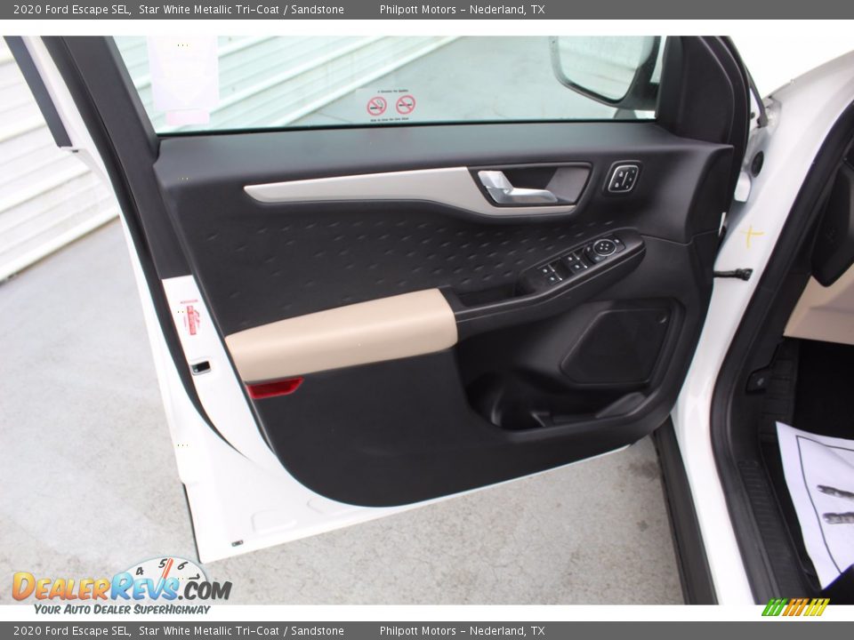 2020 Ford Escape SEL Star White Metallic Tri-Coat / Sandstone Photo #14