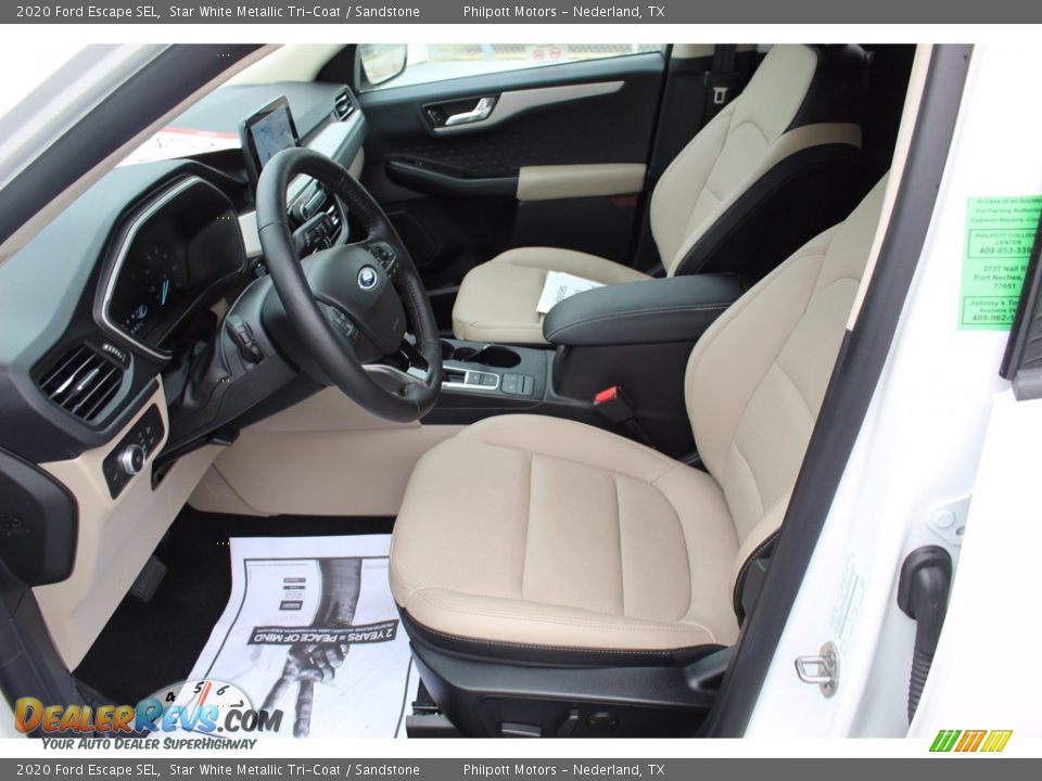 2020 Ford Escape SEL Star White Metallic Tri-Coat / Sandstone Photo #15