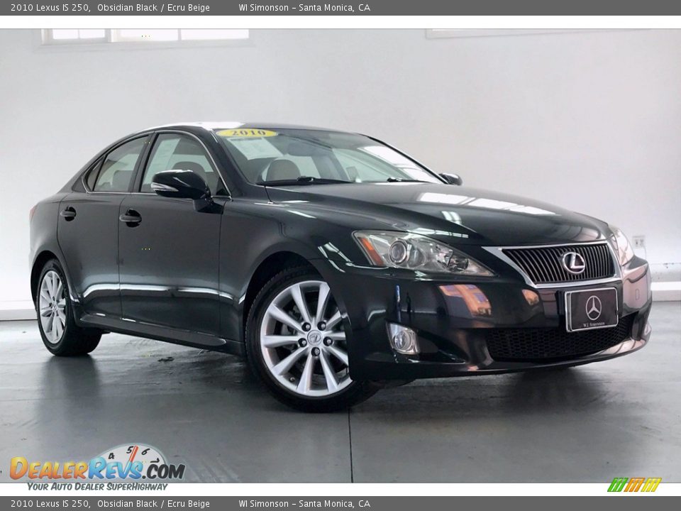 2010 Lexus IS 250 Obsidian Black / Ecru Beige Photo #34