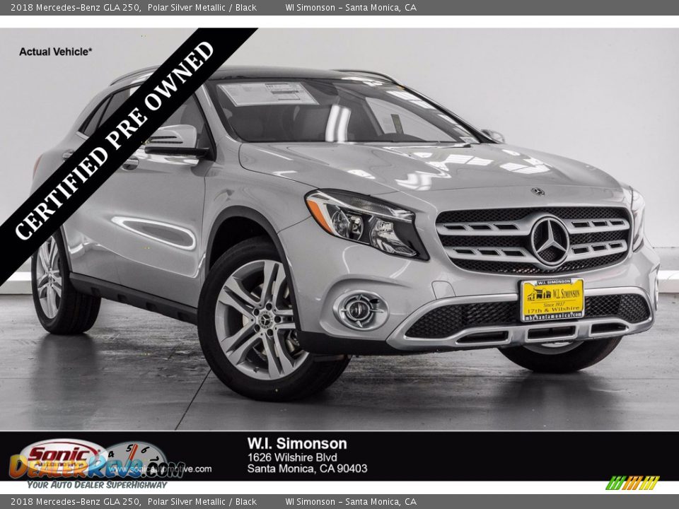 2018 Mercedes-Benz GLA 250 Polar Silver Metallic / Black Photo #1