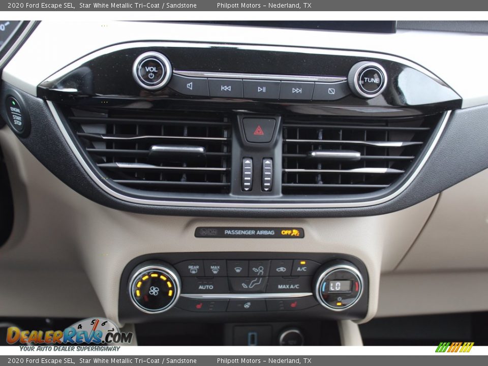 2020 Ford Escape SEL Star White Metallic Tri-Coat / Sandstone Photo #21