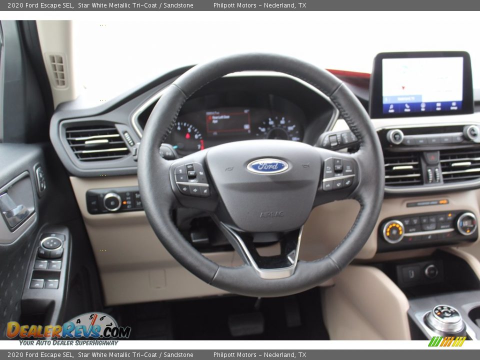 2020 Ford Escape SEL Star White Metallic Tri-Coat / Sandstone Photo #27