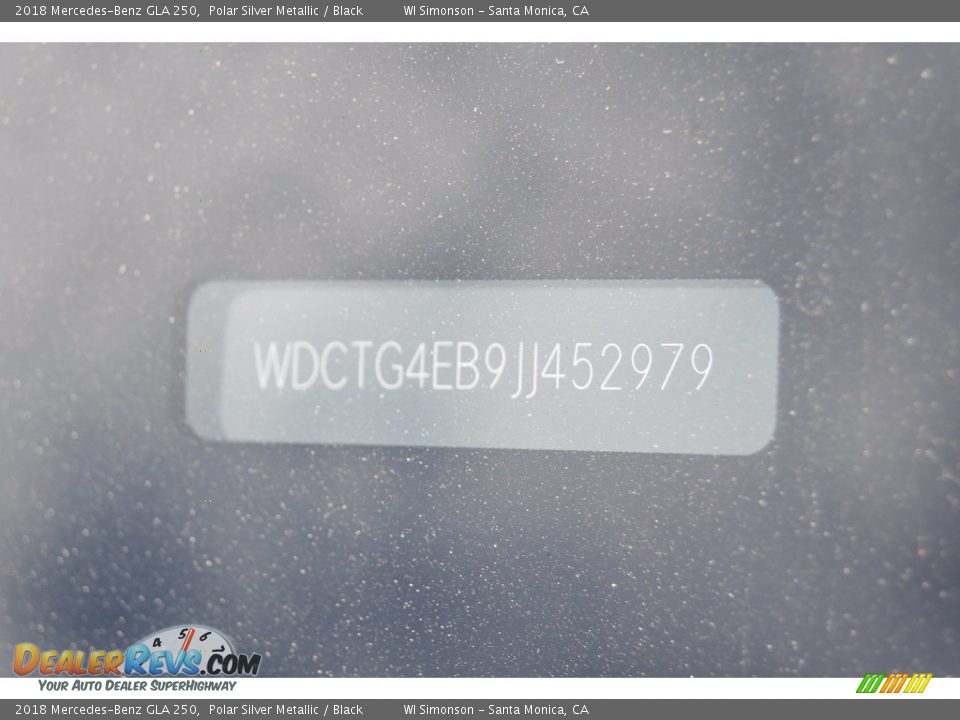2018 Mercedes-Benz GLA 250 Polar Silver Metallic / Black Photo #10