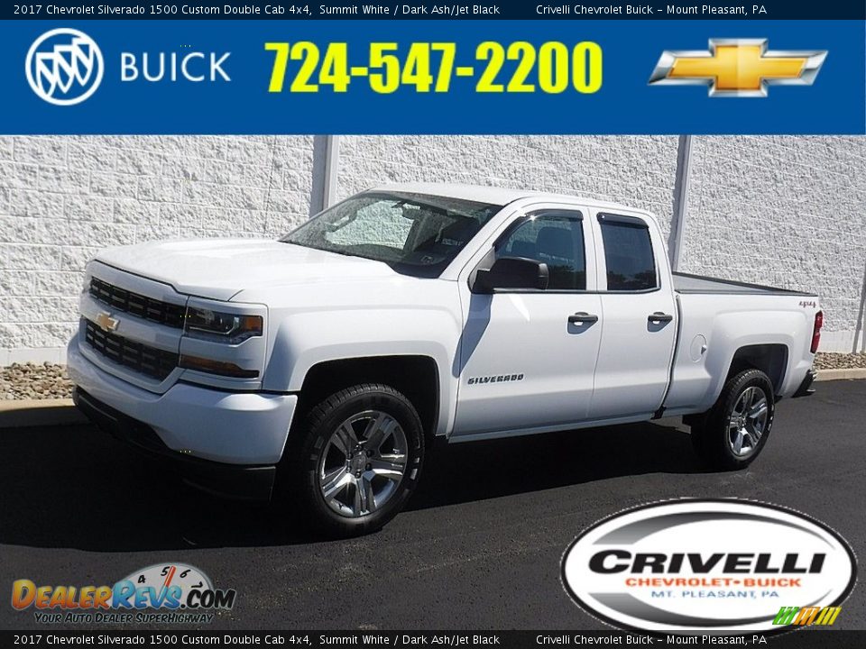 2017 Chevrolet Silverado 1500 Custom Double Cab 4x4 Summit White / Dark Ash/Jet Black Photo #1