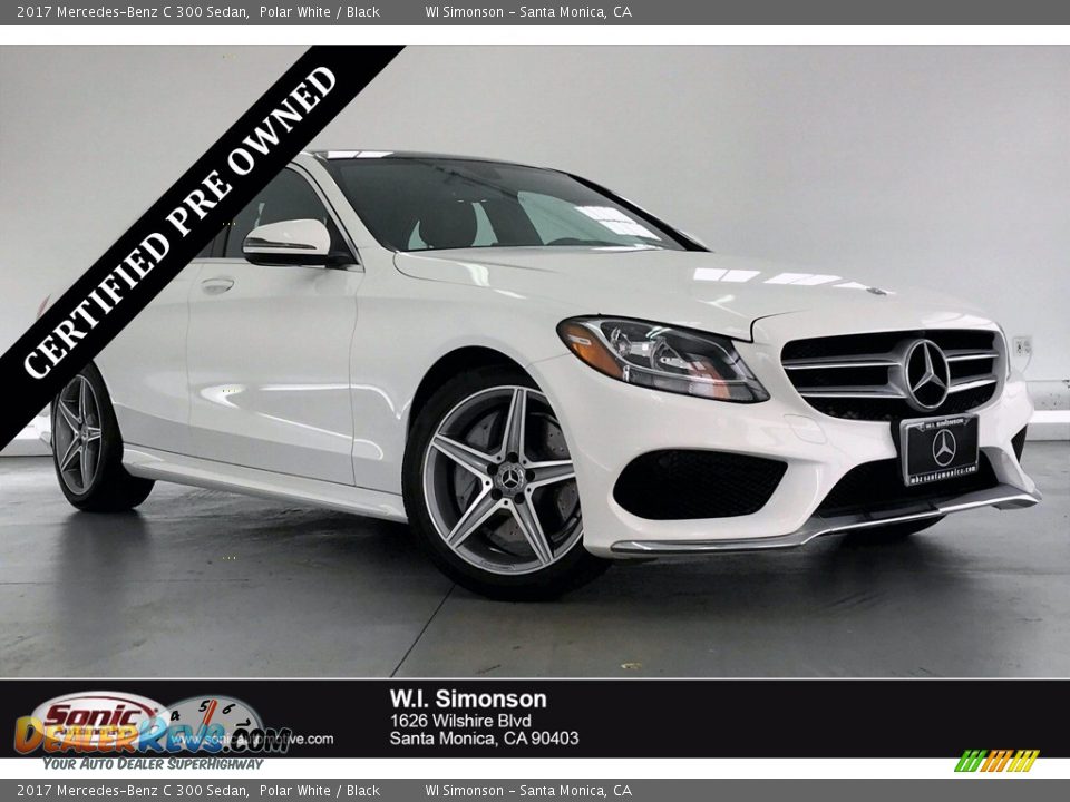 2017 Mercedes-Benz C 300 Sedan Polar White / Black Photo #1