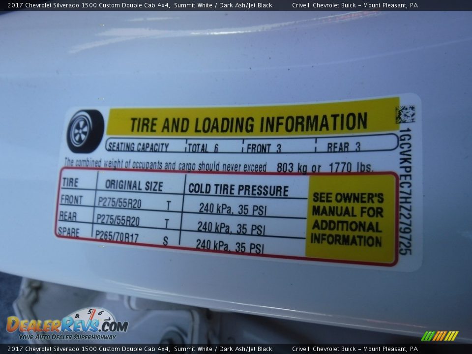2017 Chevrolet Silverado 1500 Custom Double Cab 4x4 Summit White / Dark Ash/Jet Black Photo #30