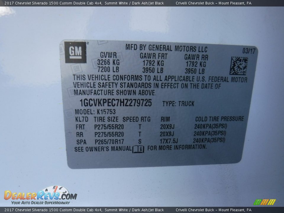 2017 Chevrolet Silverado 1500 Custom Double Cab 4x4 Summit White / Dark Ash/Jet Black Photo #32
