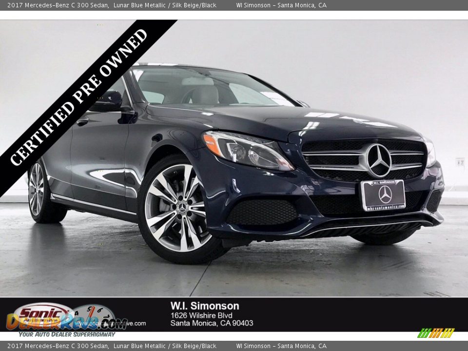 2017 Mercedes-Benz C 300 Sedan Lunar Blue Metallic / Silk Beige/Black Photo #1