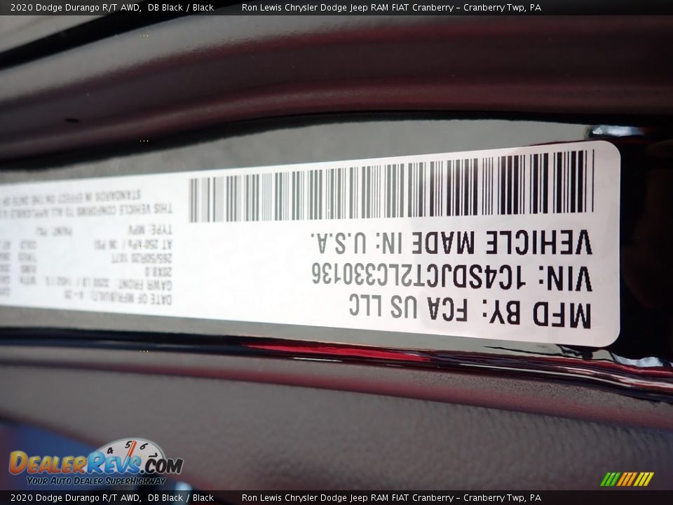 2020 Dodge Durango R/T AWD DB Black / Black Photo #15