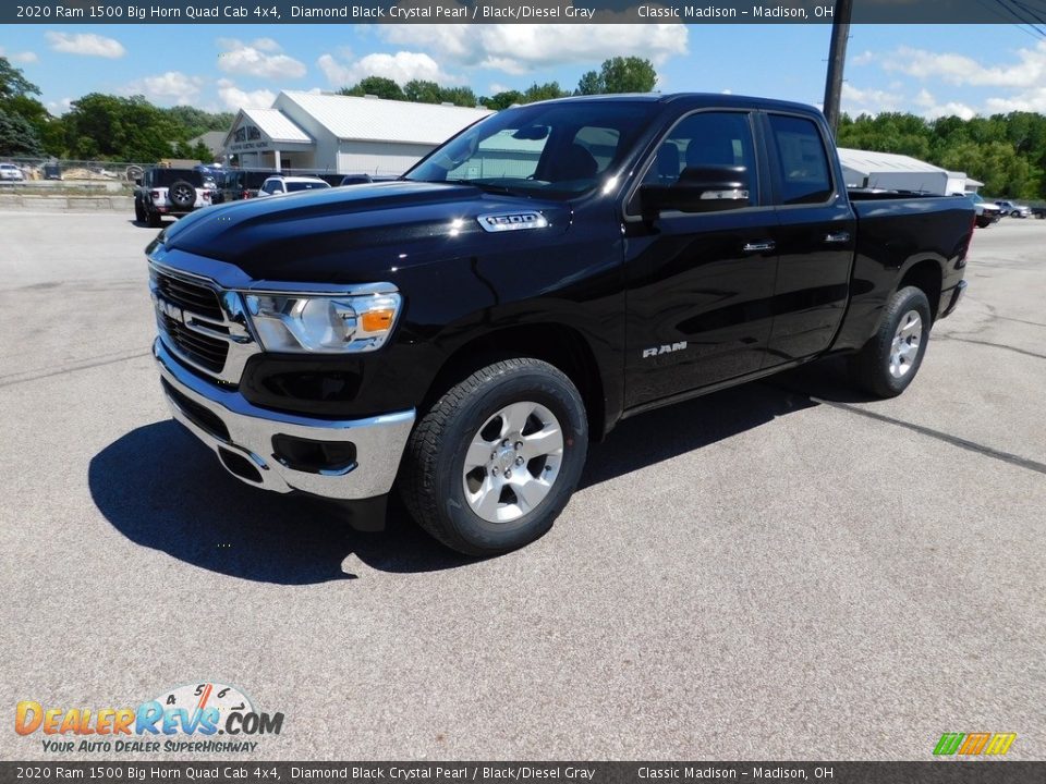 2020 Ram 1500 Big Horn Quad Cab 4x4 Diamond Black Crystal Pearl / Black/Diesel Gray Photo #1