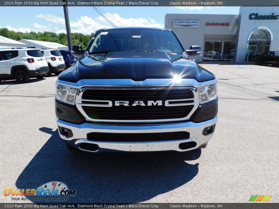 2020 Ram 1500 Big Horn Quad Cab 4x4 Diamond Black Crystal Pearl / Black/Diesel Gray Photo #2