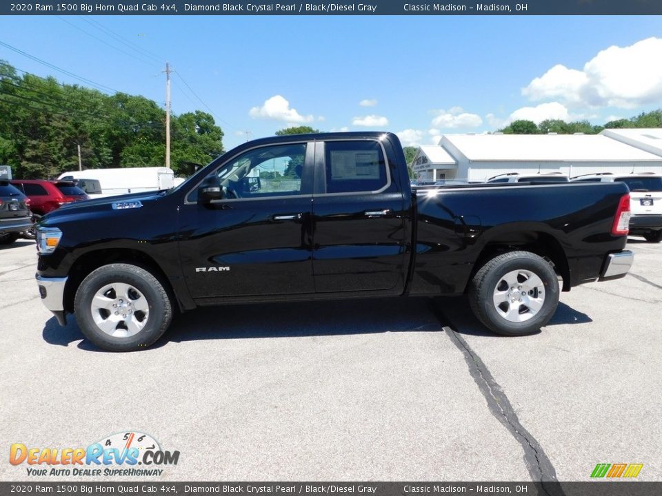 2020 Ram 1500 Big Horn Quad Cab 4x4 Diamond Black Crystal Pearl / Black/Diesel Gray Photo #4