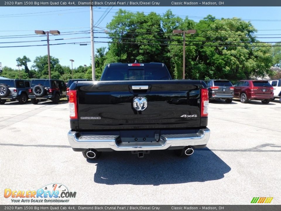 2020 Ram 1500 Big Horn Quad Cab 4x4 Diamond Black Crystal Pearl / Black/Diesel Gray Photo #5