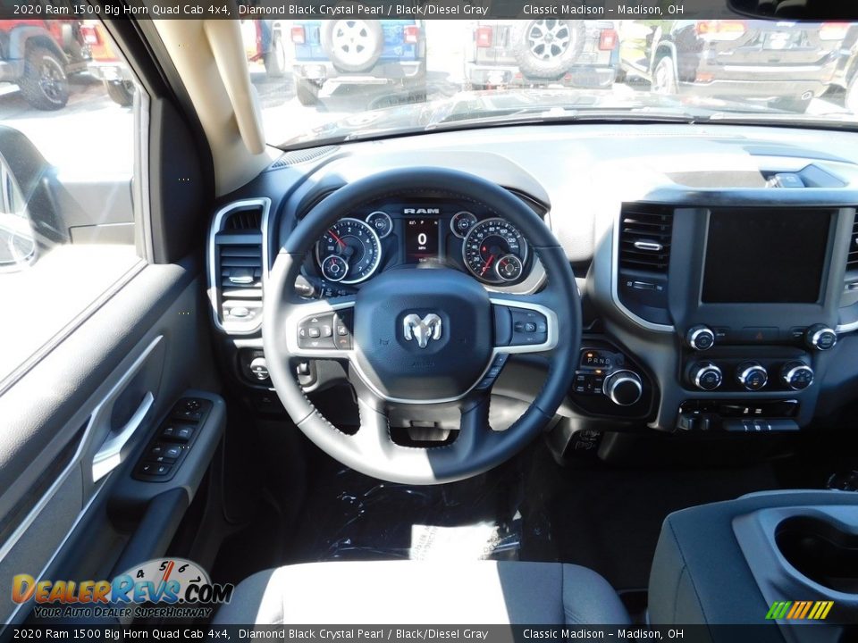 2020 Ram 1500 Big Horn Quad Cab 4x4 Diamond Black Crystal Pearl / Black/Diesel Gray Photo #10
