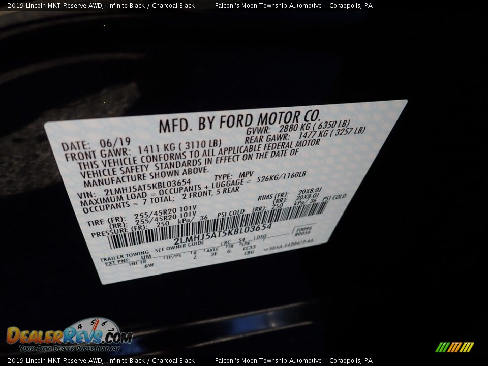 2019 Lincoln MKT Reserve AWD Infinite Black / Charcoal Black Photo #23