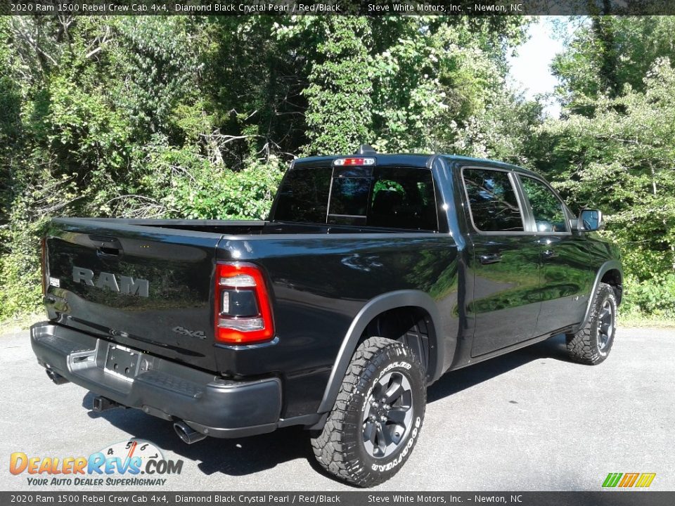 2020 Ram 1500 Rebel Crew Cab 4x4 Diamond Black Crystal Pearl / Red/Black Photo #6