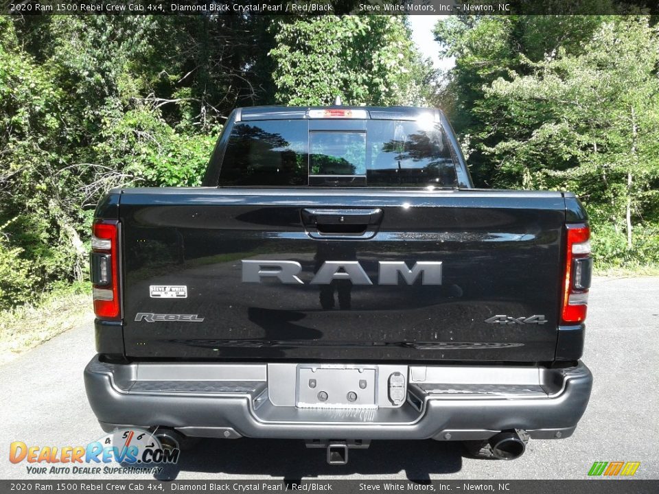 2020 Ram 1500 Rebel Crew Cab 4x4 Diamond Black Crystal Pearl / Red/Black Photo #7
