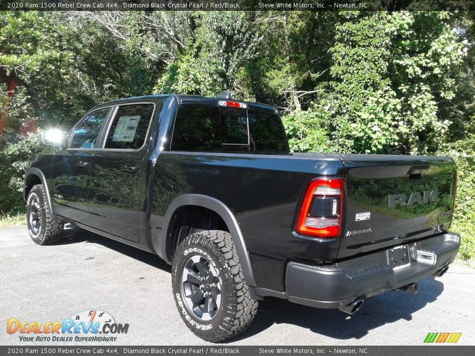 2020 Ram 1500 Rebel Crew Cab 4x4 Diamond Black Crystal Pearl / Red/Black Photo #9