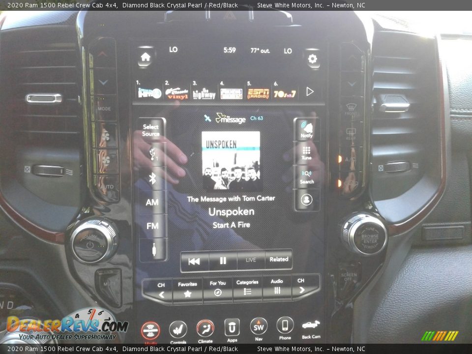 2020 Ram 1500 Rebel Crew Cab 4x4 Diamond Black Crystal Pearl / Red/Black Photo #24