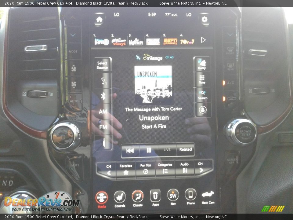2020 Ram 1500 Rebel Crew Cab 4x4 Diamond Black Crystal Pearl / Red/Black Photo #25