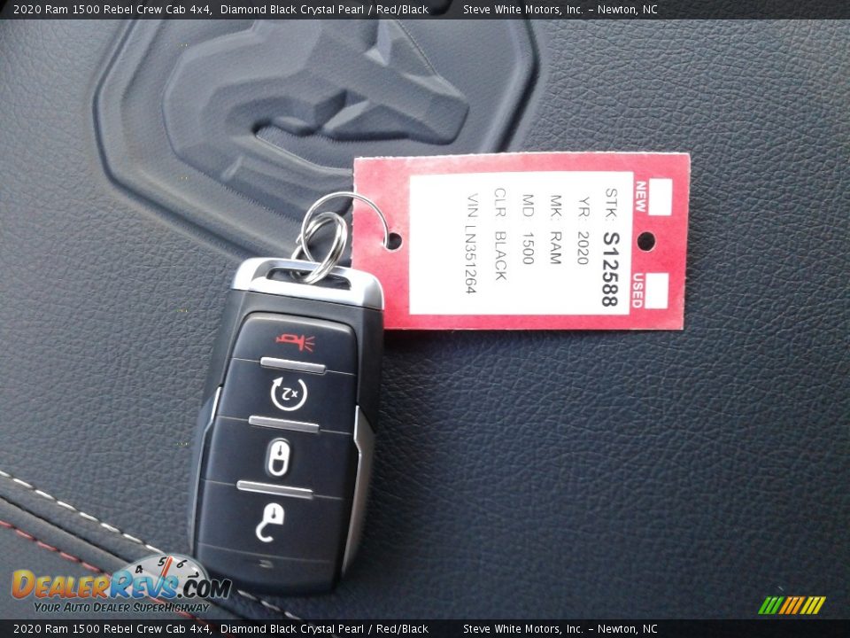 2020 Ram 1500 Rebel Crew Cab 4x4 Diamond Black Crystal Pearl / Red/Black Photo #36