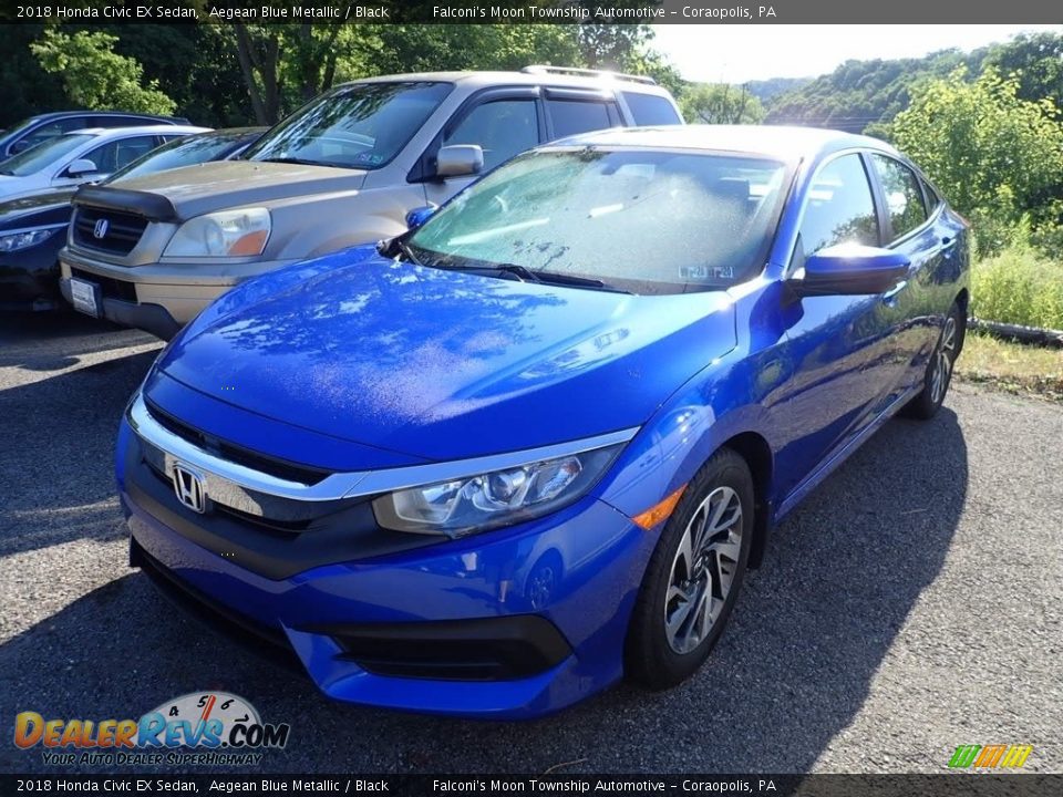 2018 Honda Civic EX Sedan Aegean Blue Metallic / Black Photo #1