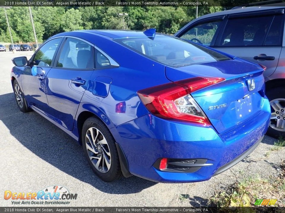 2018 Honda Civic EX Sedan Aegean Blue Metallic / Black Photo #2