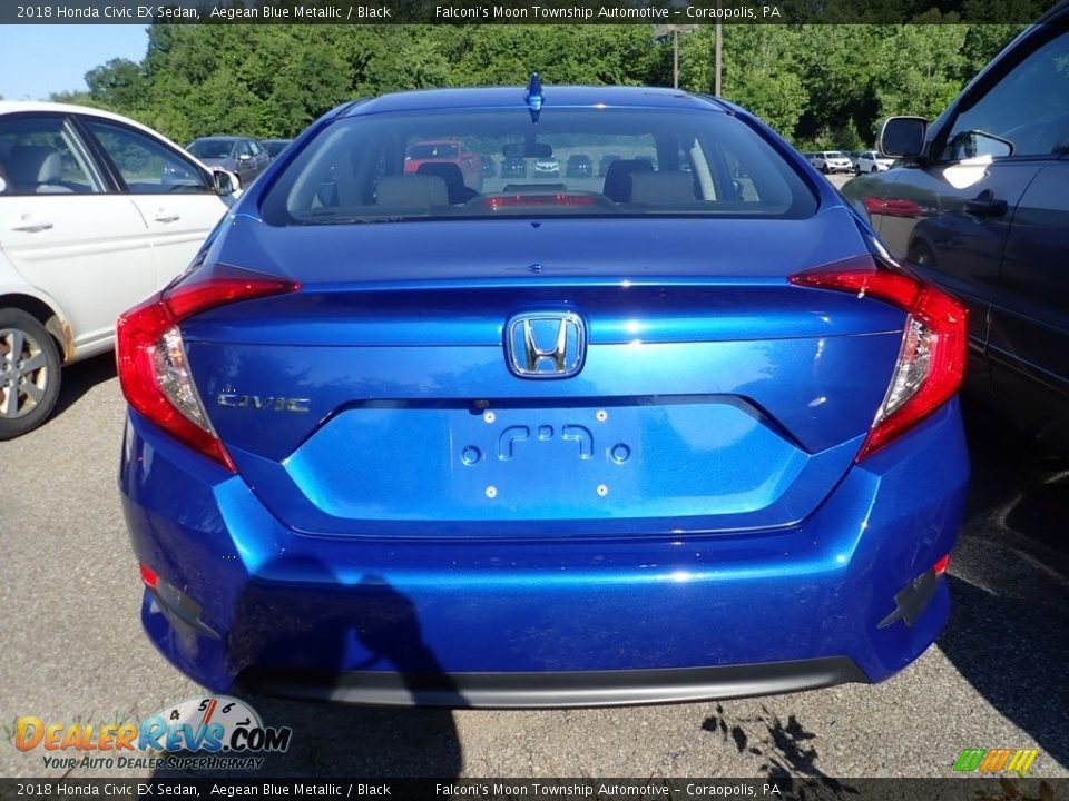 2018 Honda Civic EX Sedan Aegean Blue Metallic / Black Photo #3