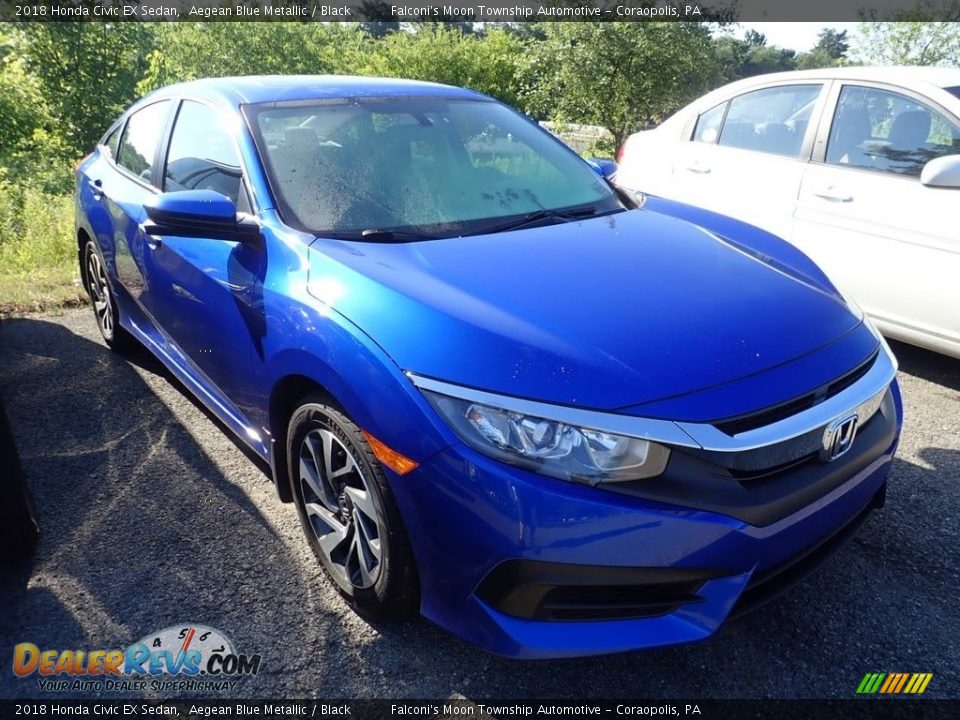 2018 Honda Civic EX Sedan Aegean Blue Metallic / Black Photo #4