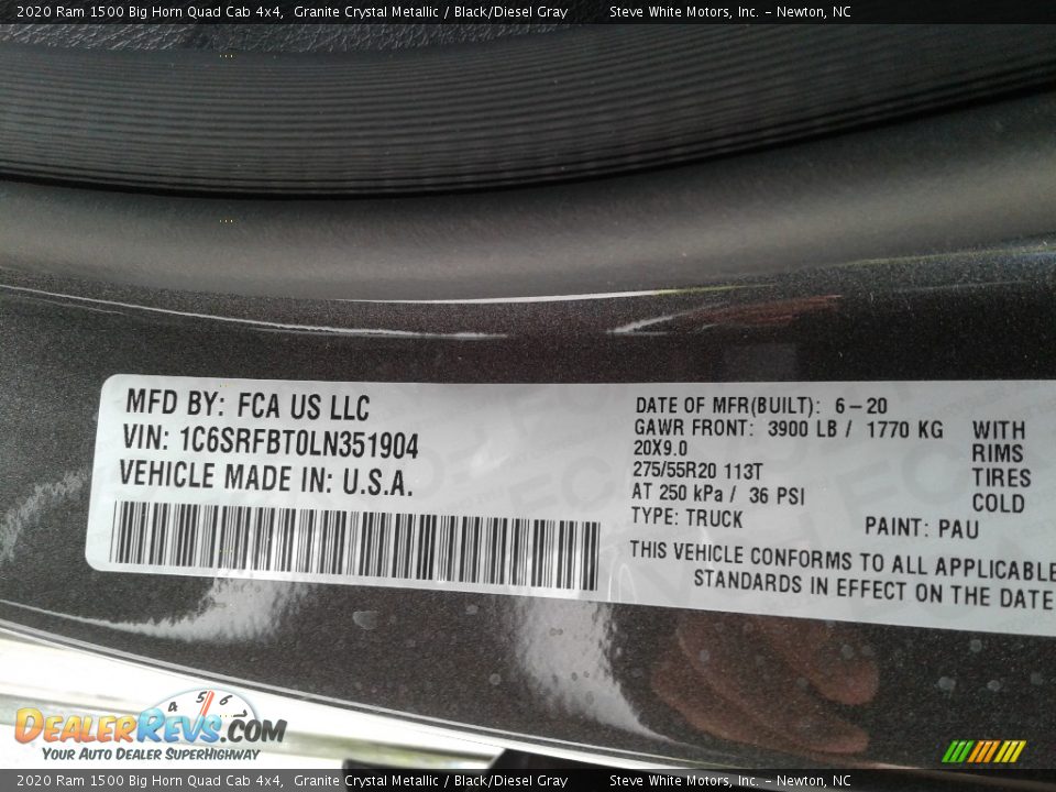 2020 Ram 1500 Big Horn Quad Cab 4x4 Granite Crystal Metallic / Black/Diesel Gray Photo #32
