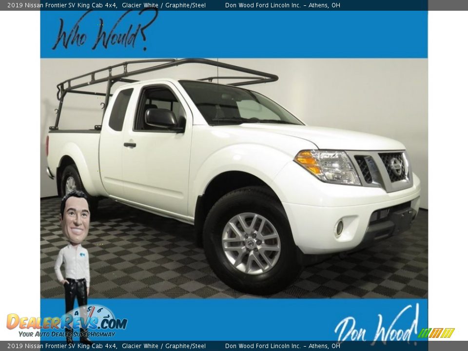 2019 Nissan Frontier SV King Cab 4x4 Glacier White / Graphite/Steel Photo #1