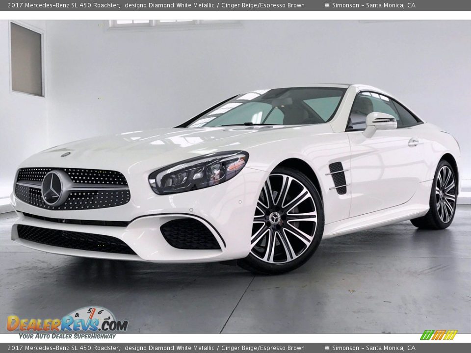 2017 Mercedes-Benz SL 450 Roadster designo Diamond White Metallic / Ginger Beige/Espresso Brown Photo #12