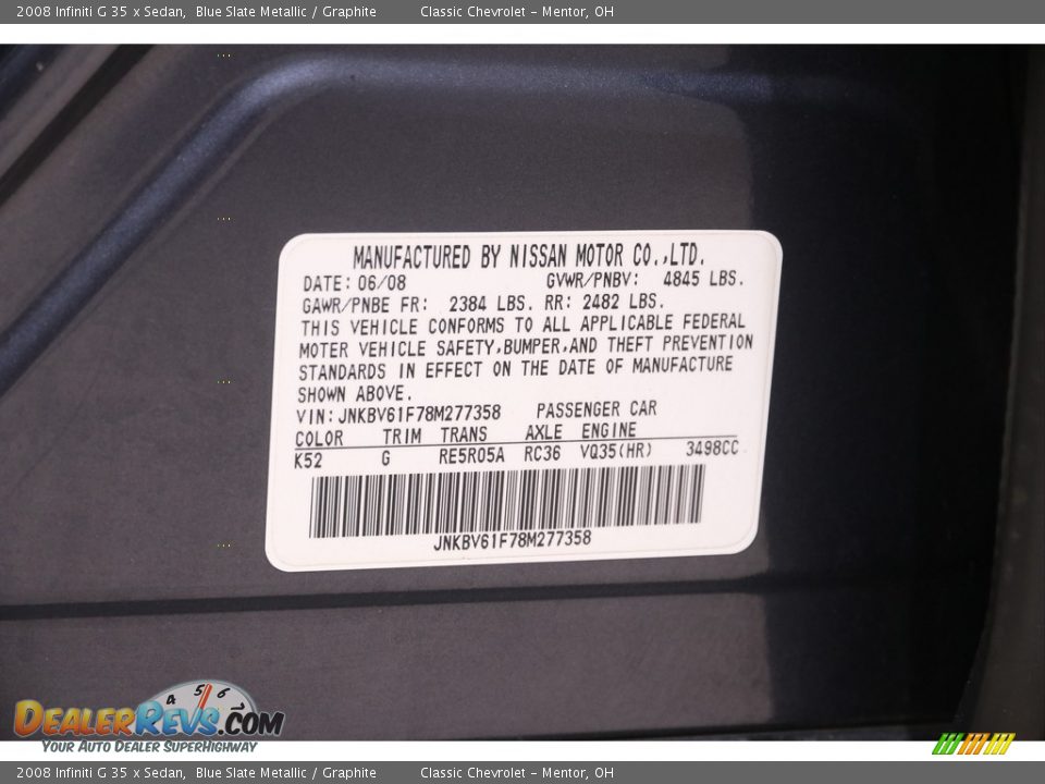 2008 Infiniti G 35 x Sedan Blue Slate Metallic / Graphite Photo #21