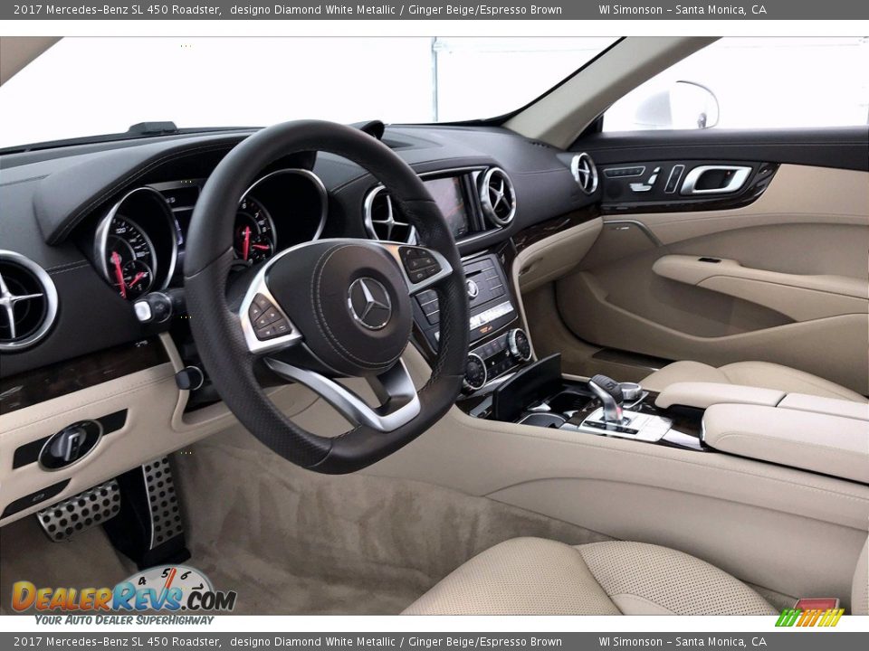 2017 Mercedes-Benz SL 450 Roadster designo Diamond White Metallic / Ginger Beige/Espresso Brown Photo #20