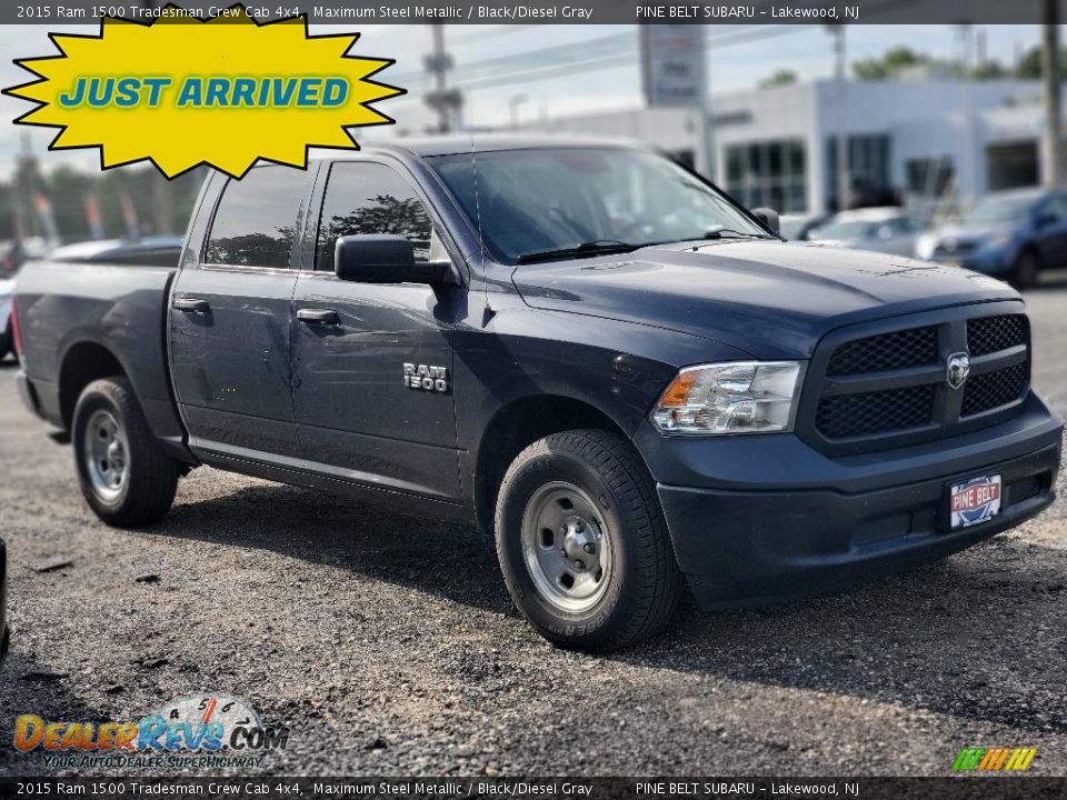 2015 Ram 1500 Tradesman Crew Cab 4x4 Maximum Steel Metallic / Black/Diesel Gray Photo #1