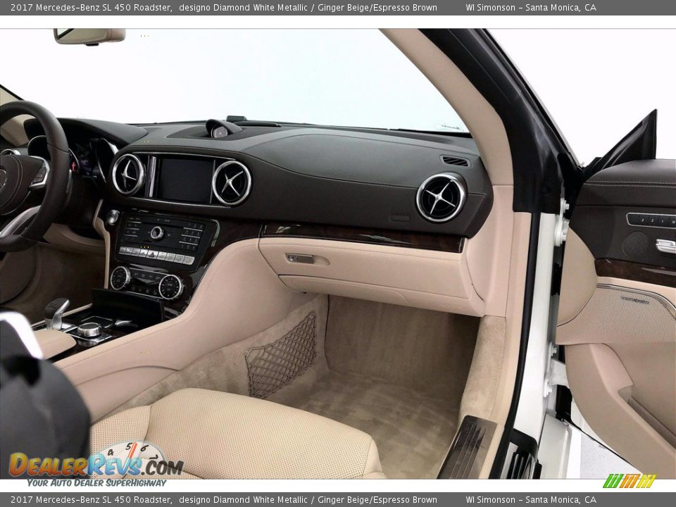 2017 Mercedes-Benz SL 450 Roadster designo Diamond White Metallic / Ginger Beige/Espresso Brown Photo #26