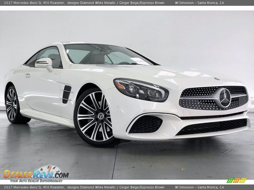 2017 Mercedes-Benz SL 450 Roadster designo Diamond White Metallic / Ginger Beige/Espresso Brown Photo #32