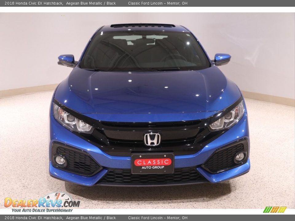 2018 Honda Civic EX Hatchback Aegean Blue Metallic / Black Photo #2
