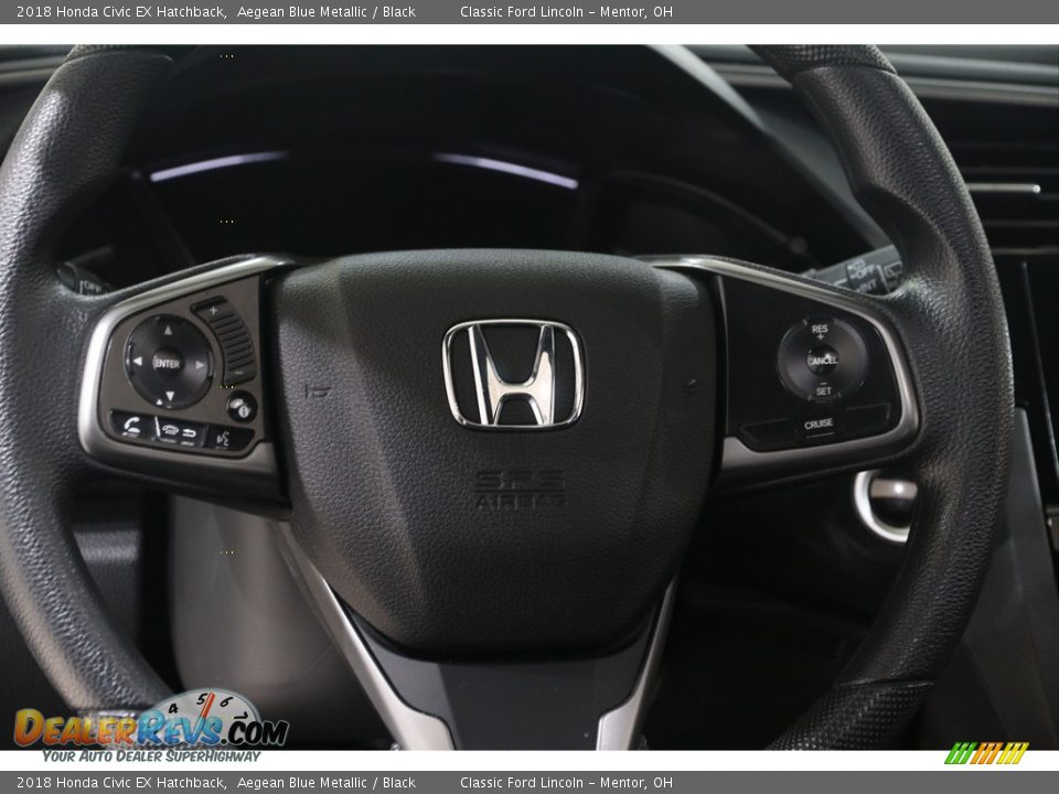 2018 Honda Civic EX Hatchback Aegean Blue Metallic / Black Photo #7