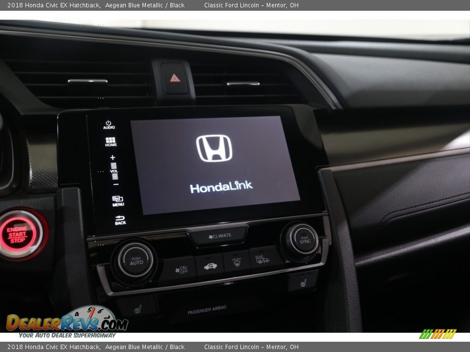 2018 Honda Civic EX Hatchback Aegean Blue Metallic / Black Photo #9