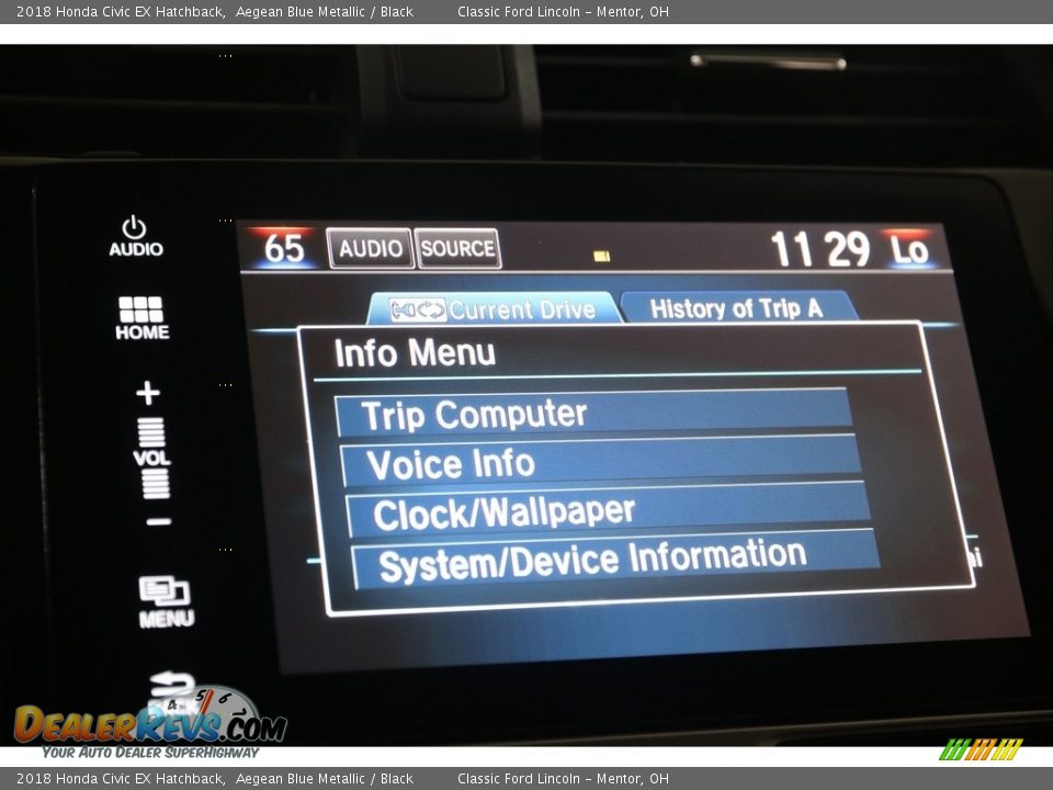 2018 Honda Civic EX Hatchback Aegean Blue Metallic / Black Photo #12