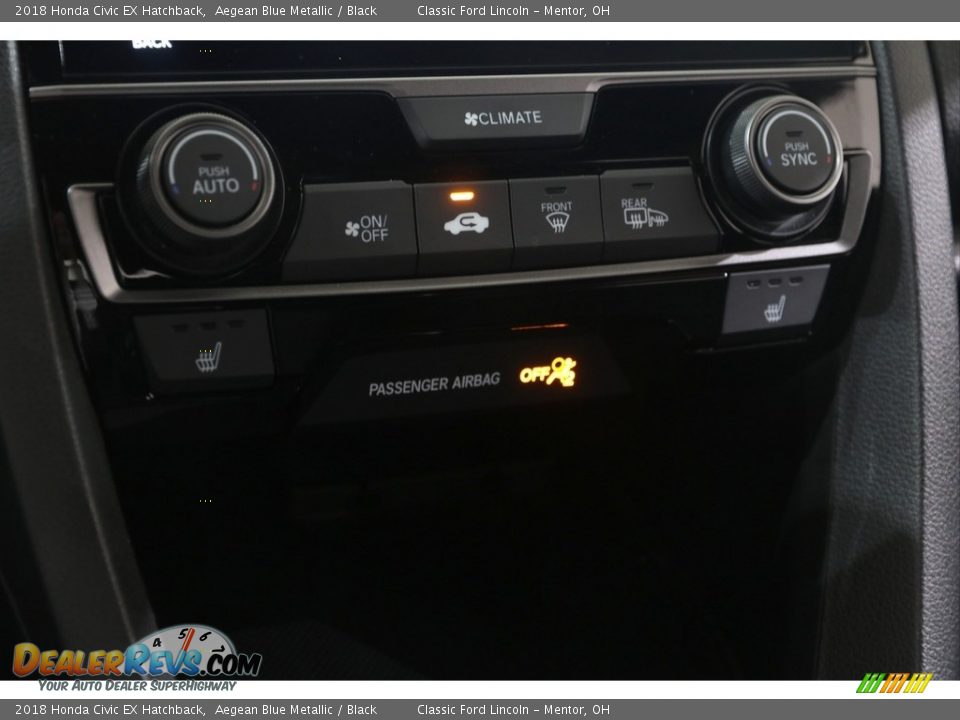 2018 Honda Civic EX Hatchback Aegean Blue Metallic / Black Photo #17