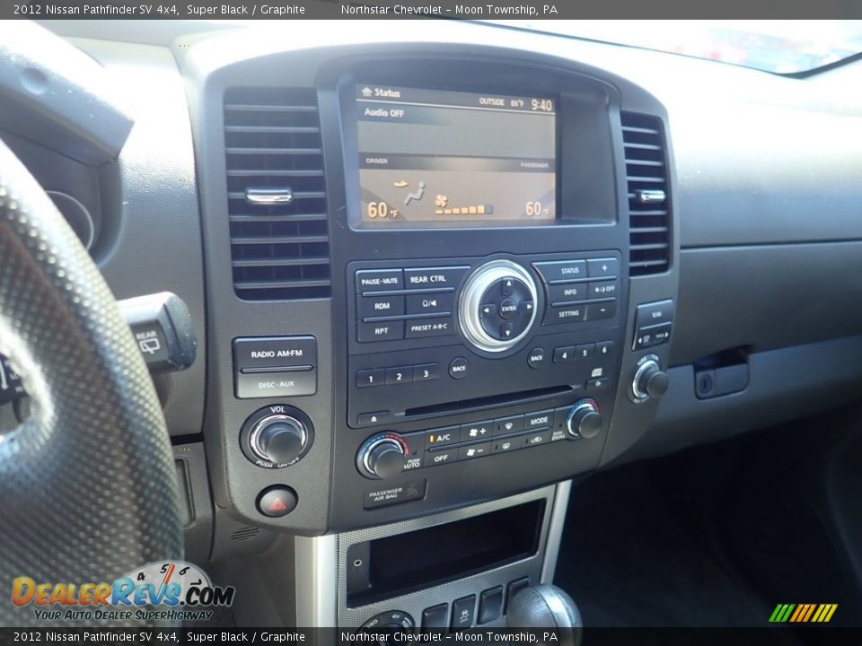 2012 Nissan Pathfinder SV 4x4 Super Black / Graphite Photo #13